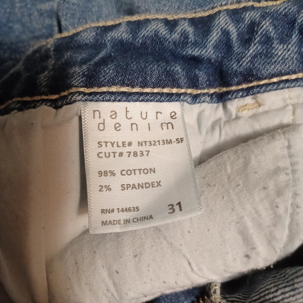 Nature Denim High-Rise Women's Blue Distressed Mom Jeans - Picture 8 of 8